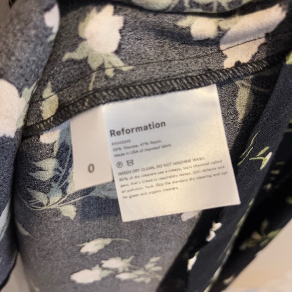 Reformation Gavin Black Floral Midi Dress, Women’s Size 0 - Picture 8 of 8